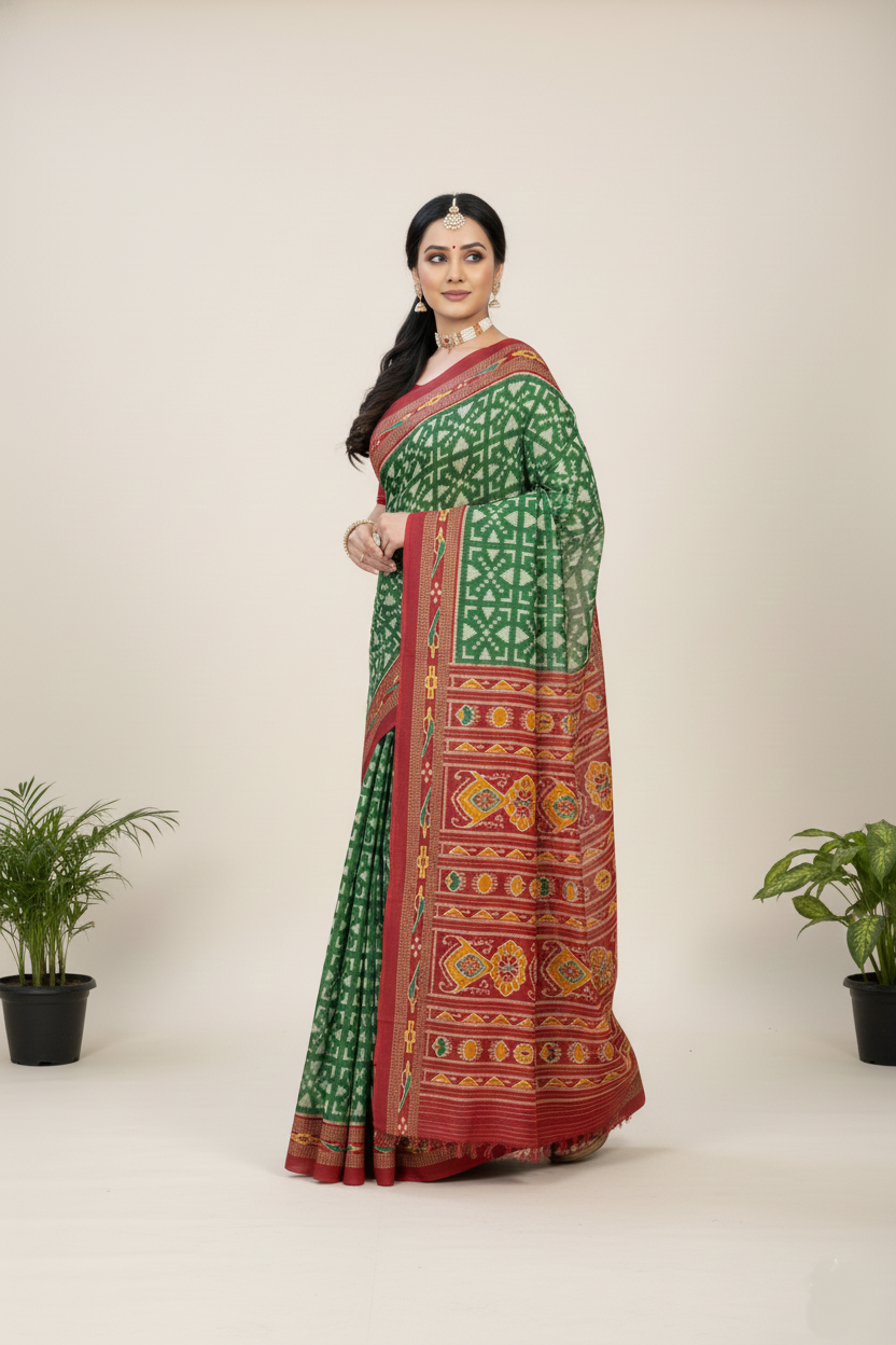 Priyatama Ikkat Premium Cotton Saree