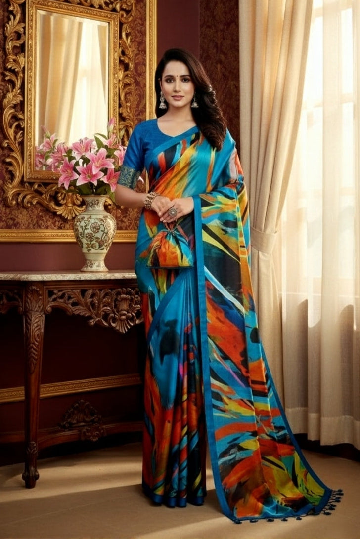 Ambarsariya Cotton Digital Printed Saree 4012