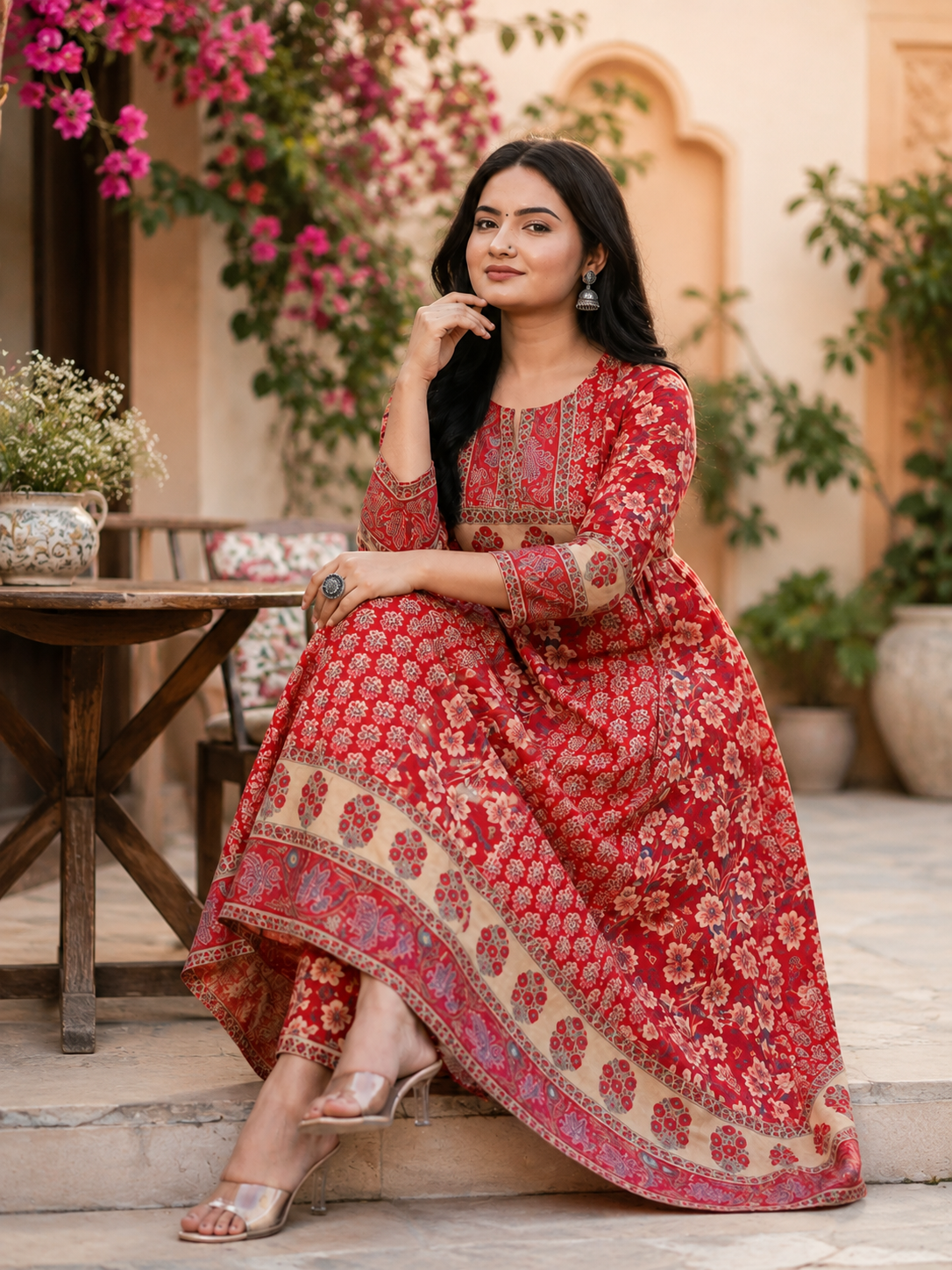 Minu Fashions Anwesha Women Printed Anarkali Kurti ( Ank )