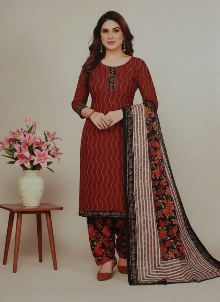 Sonpari Cotton Printed Stitched Salwar Suit XL 3008
