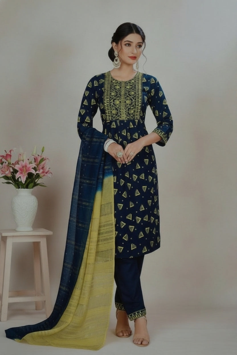 Tulip Cotton Printed Stitched Salwar Suit XXL 3004