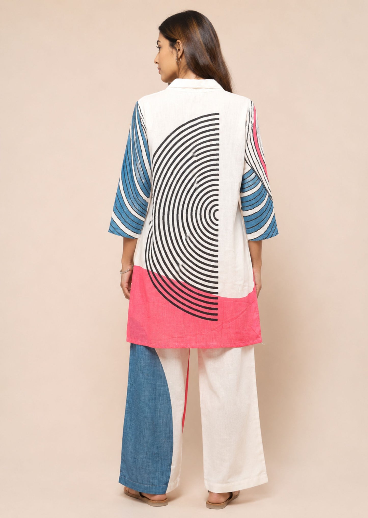 Juni White Abstract Printed Co-Ord Set