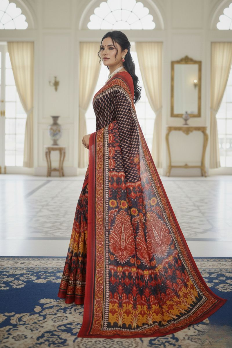 Ambarsariya Cotton Digital Printed Saree 4165