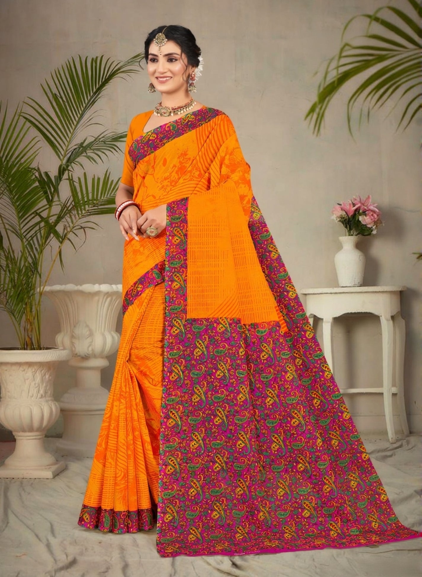 Malang Gala Cotton Printed Saree 1004