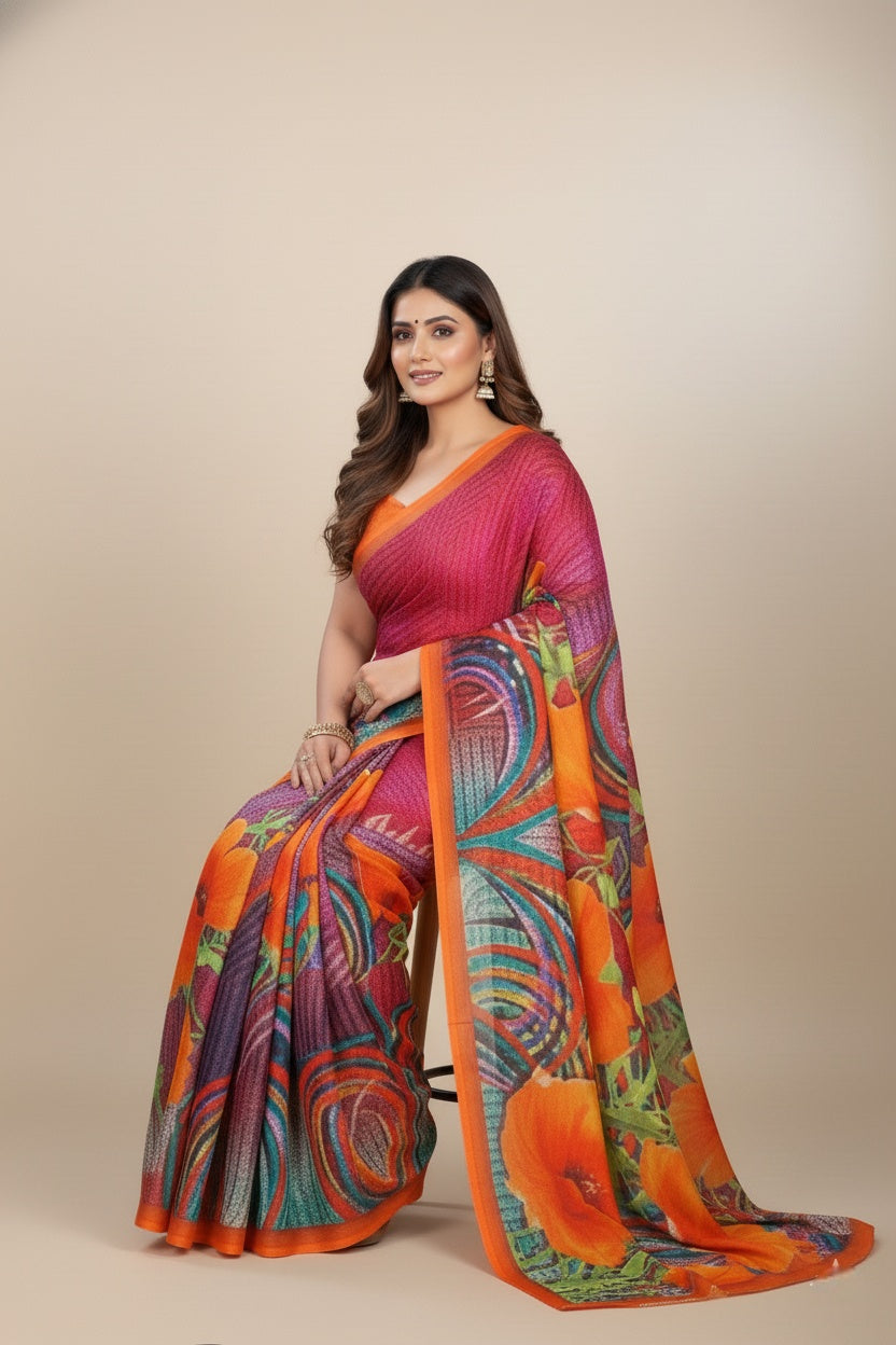 Ambersariya V- Cotton Saree