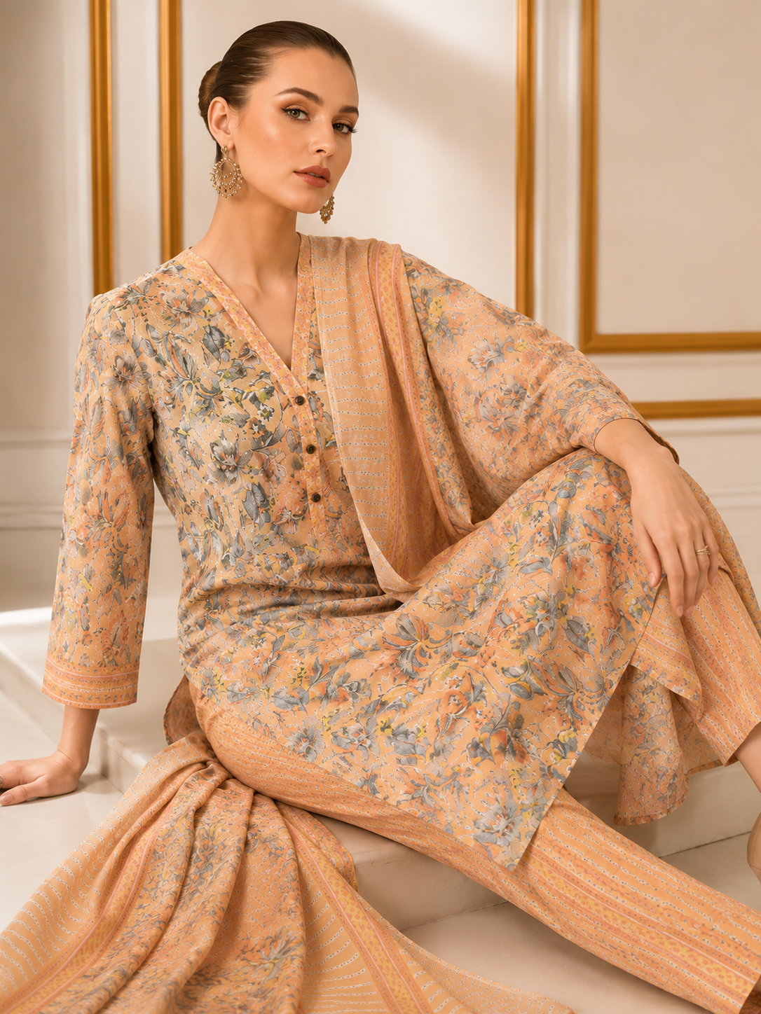 Topaz Women Floral Printed Salwar Suit Set | Ank