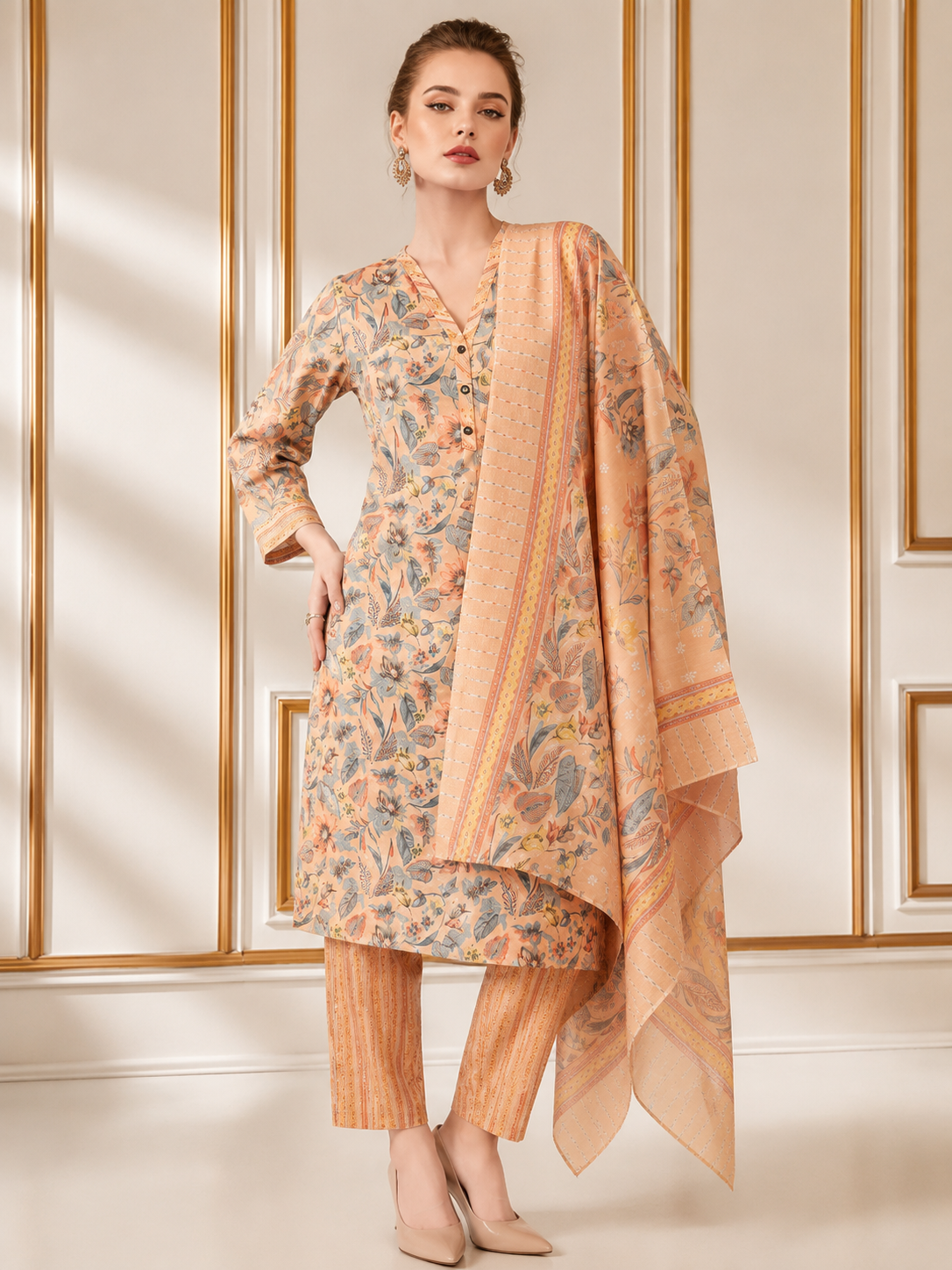 Topaz Women Floral Printed Salwar Suit Set | Ank