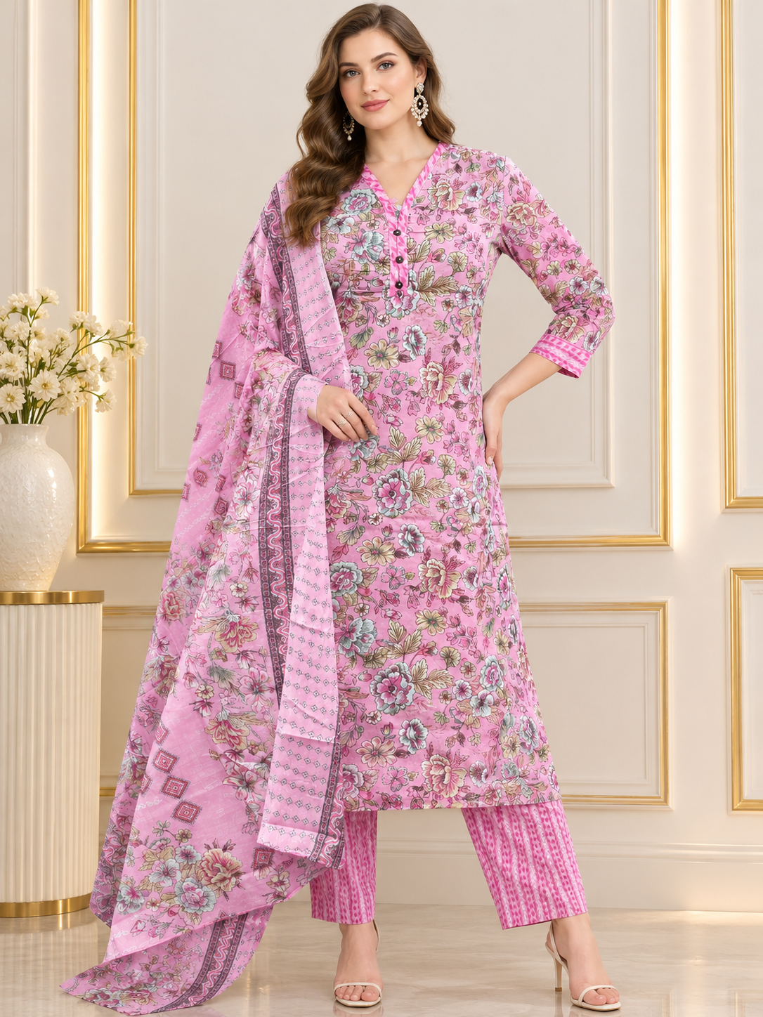 Topaz Women Floral Printed Salwar Suit Set | Ank