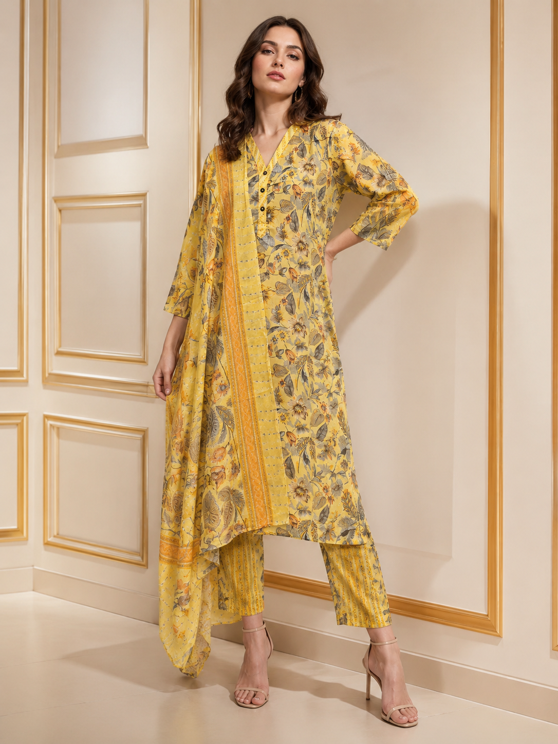 Topaz Women Floral Printed Salwar Suit Set | Ank