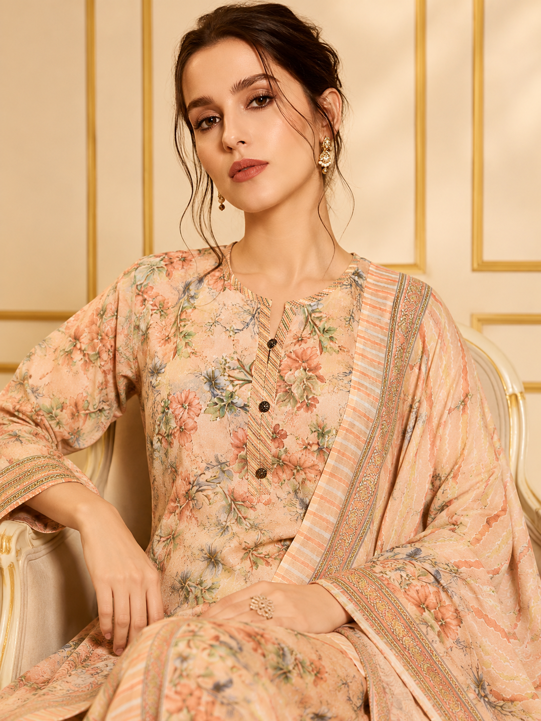 Topaz Women Floral Printed Salwar Suit Set | Ank
