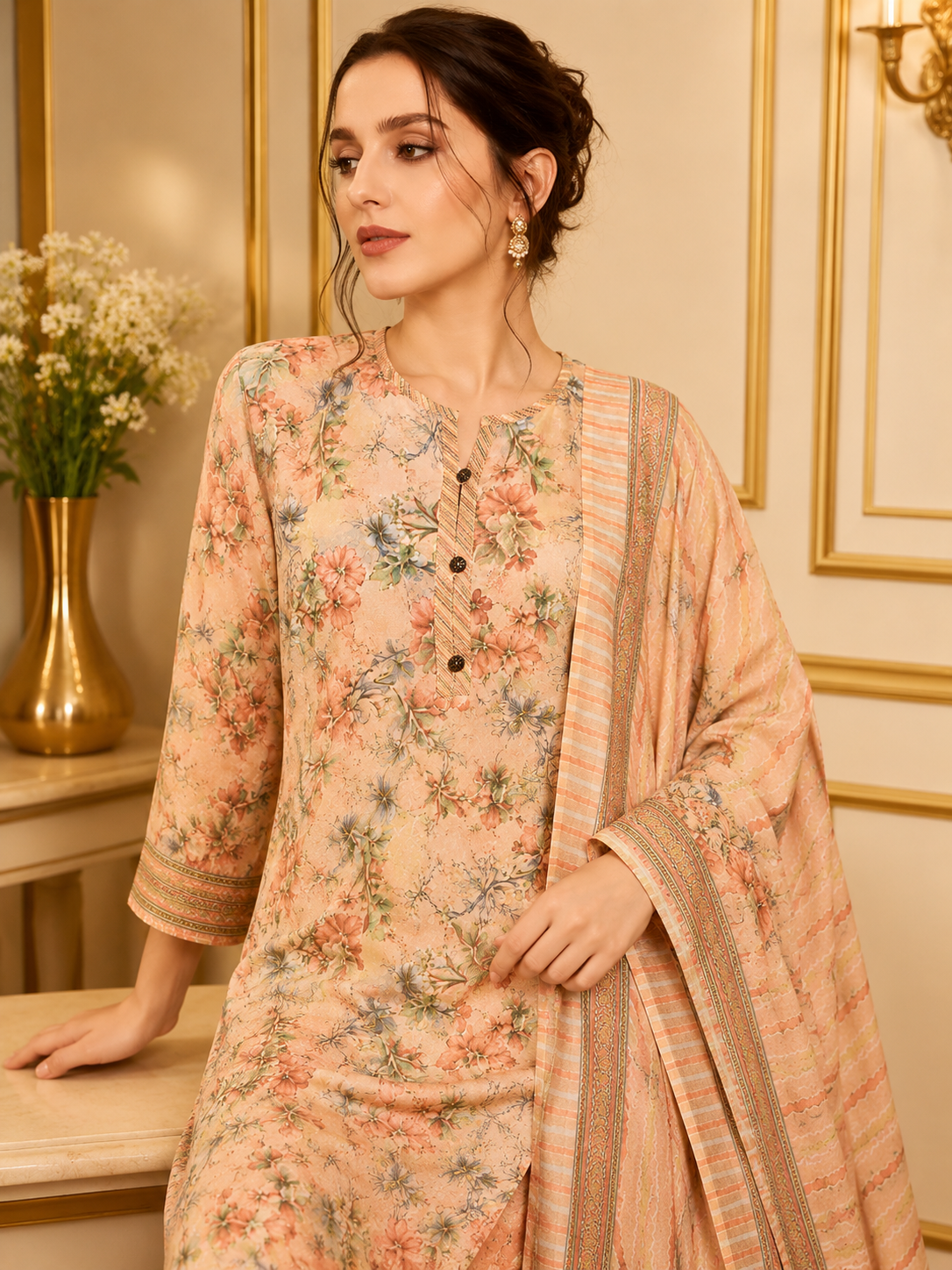 Topaz Women Floral Printed Salwar Suit Set | Ank