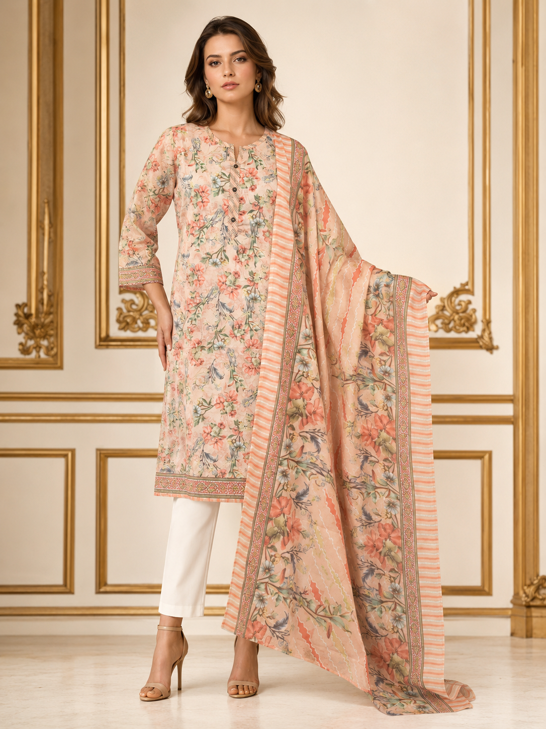 Topaz Women Floral Printed Salwar Suit Set | Ank