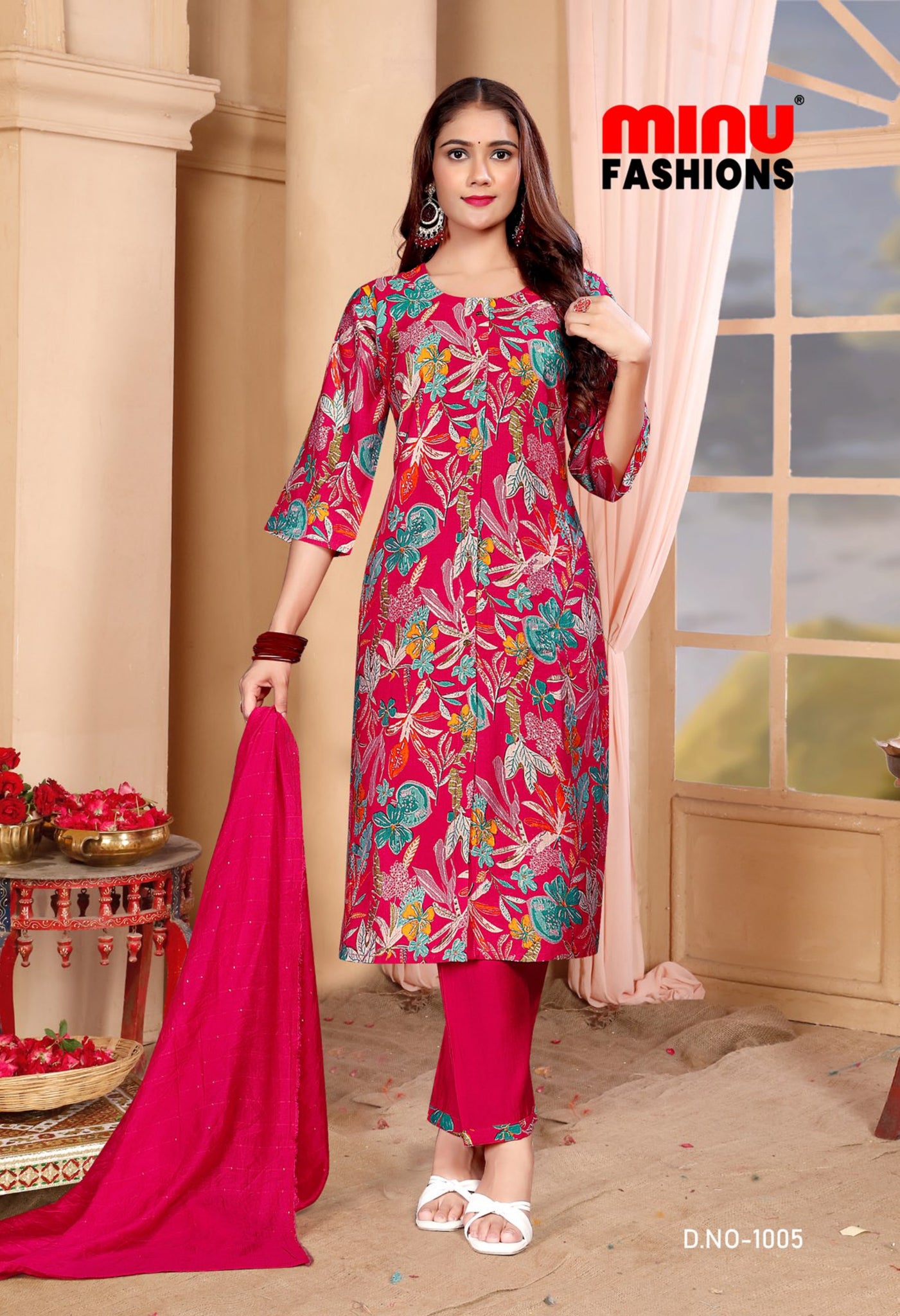 Anuradha (3 Pcs) Stitched Suit in Deep Pink