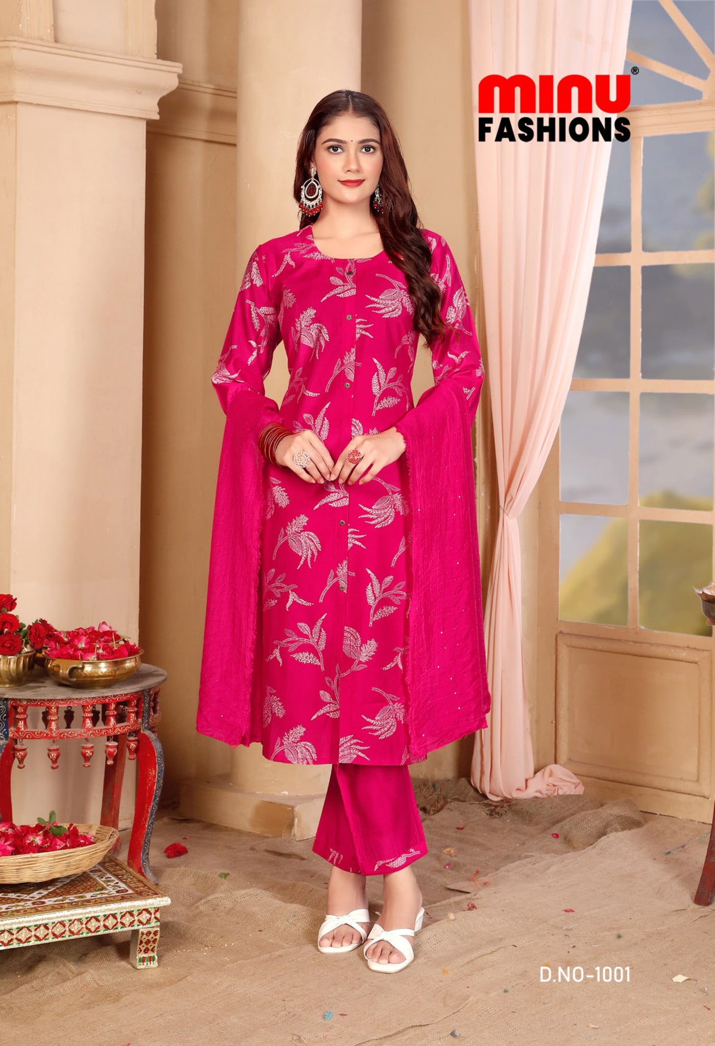 Anuradha (3 Pcs) Stitched Suit in Red