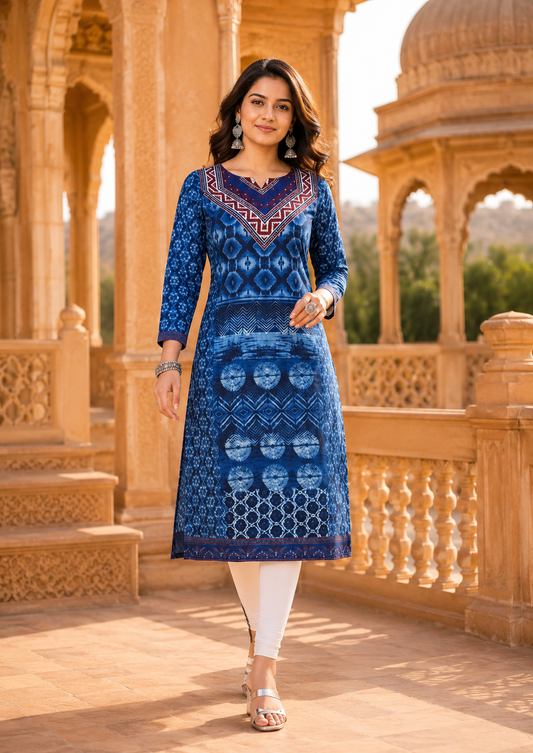 Minu Fashions Women Neeta Deluxe Printed Straight Kurti