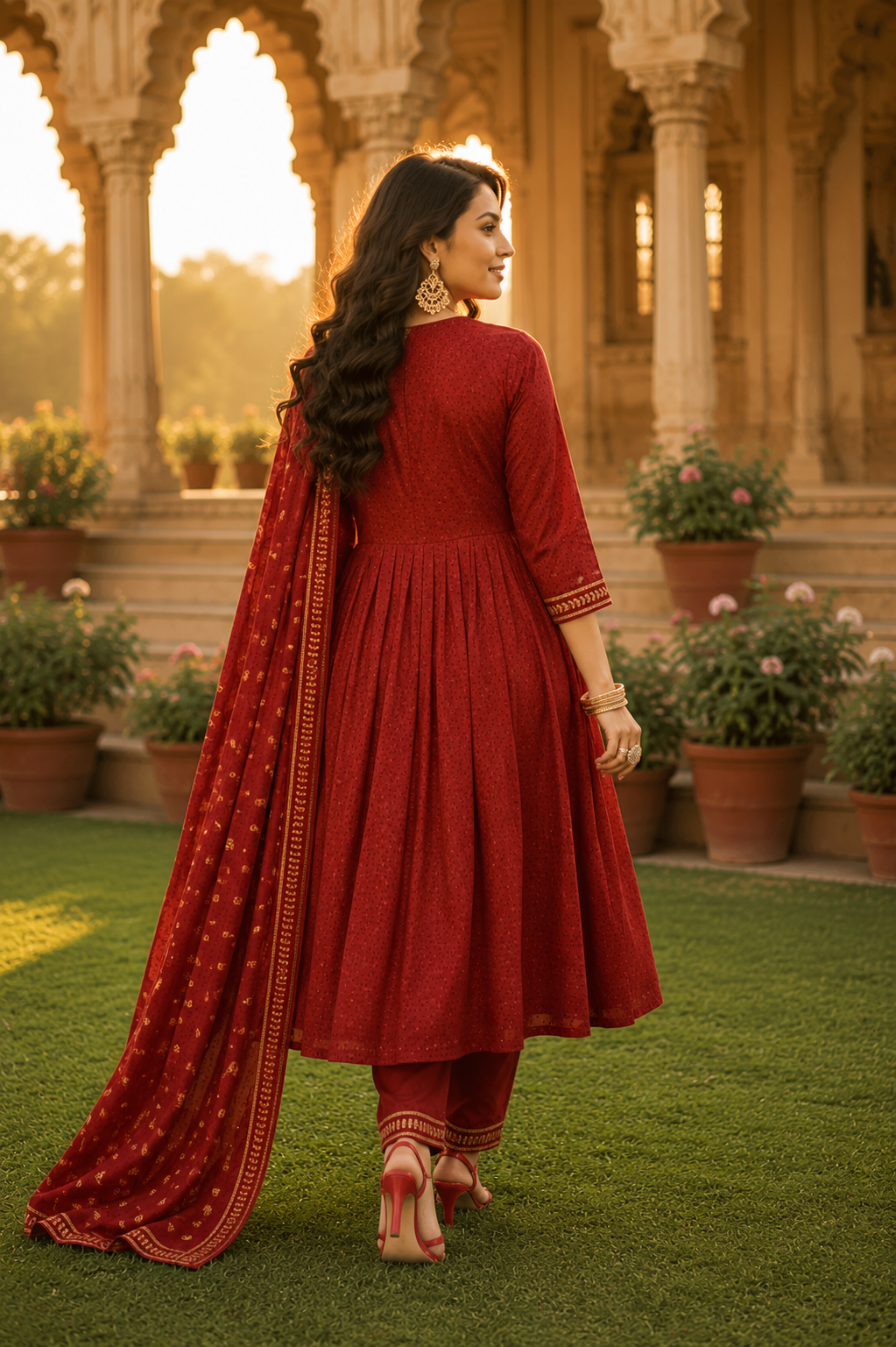 Minu fashions Embroidered Kurta, Churidar & Dupatta Set
