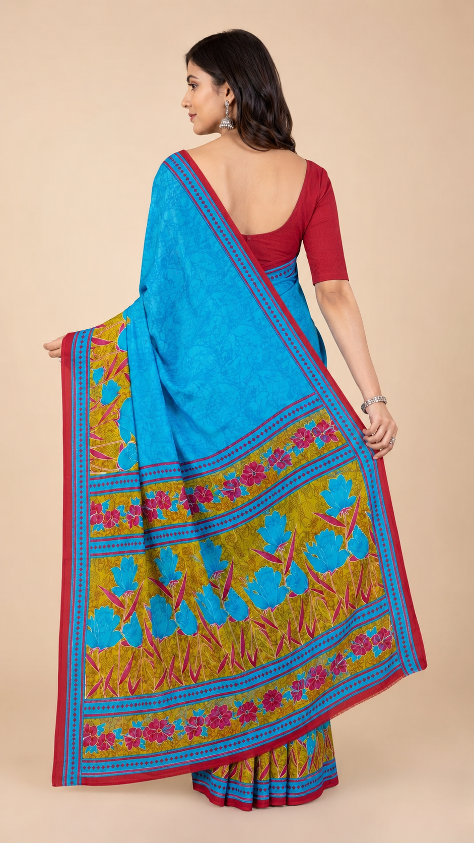 Minu Women's Pure Cotton Printed Saree Lightweight Daily Wear & Casual Occasion Saree