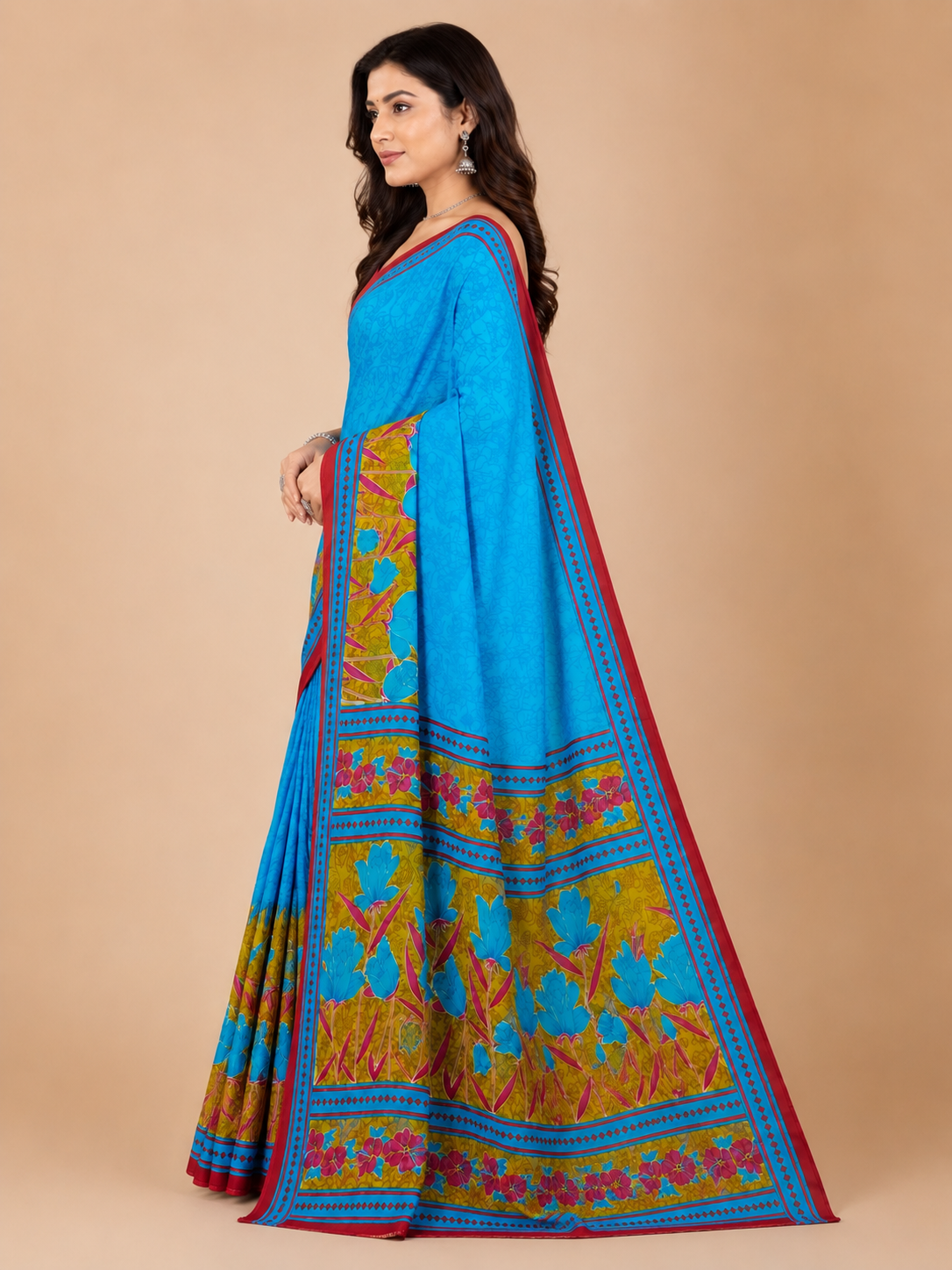 Minu Women's Pure Cotton Printed Saree Lightweight Daily Wear & Casual Occasion Saree