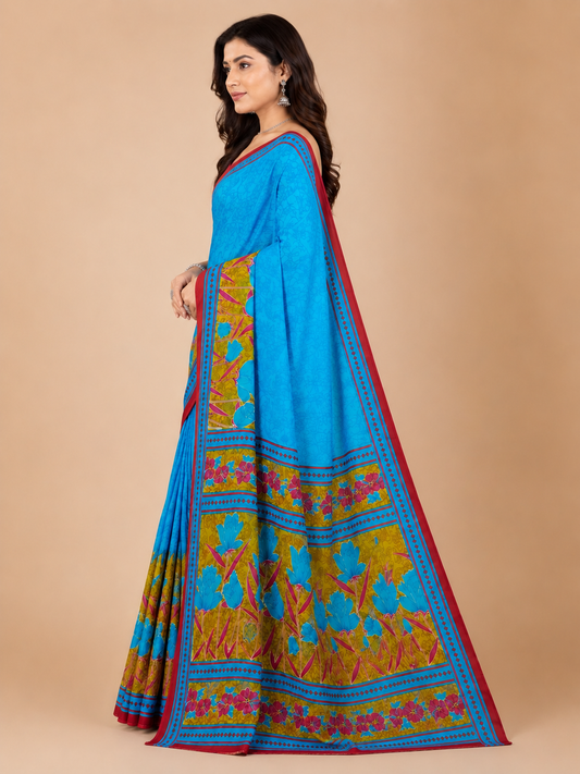 Minu Women's Pure Cotton Printed Saree Lightweight Daily Wear & Casual Occasion Saree