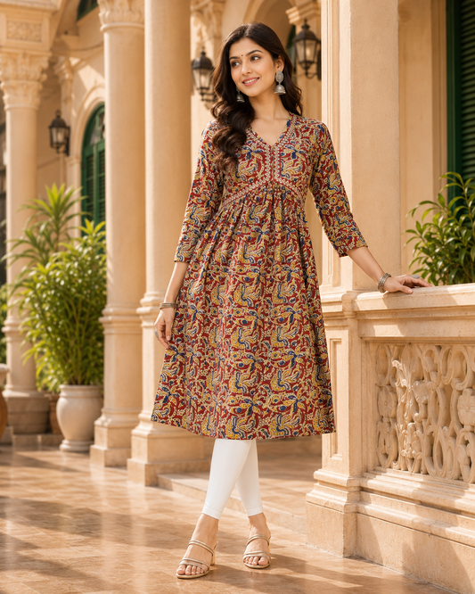 Minu Kurti Ritabhari Olive brown 03