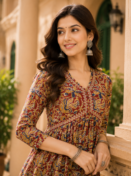 Minu Kurti Ritabhari Olive brown 03