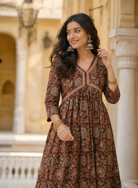 Minu Kurti Ritabhari Rust brown 4