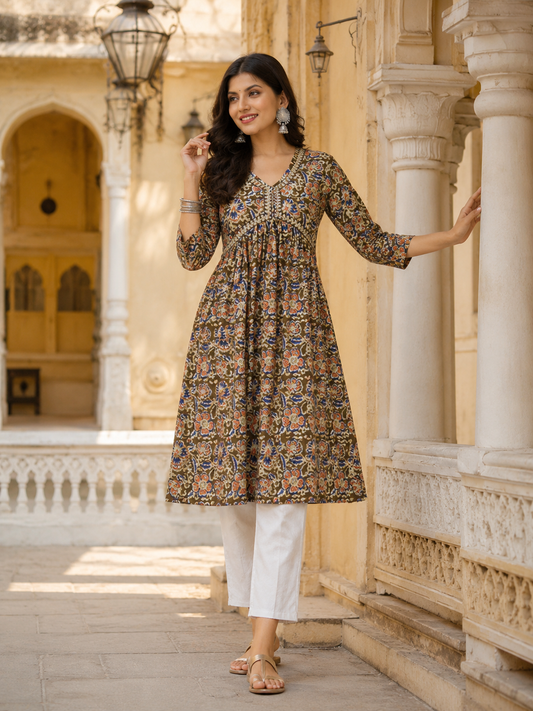 Minu Kurti Ritabhari Rust brown 1
