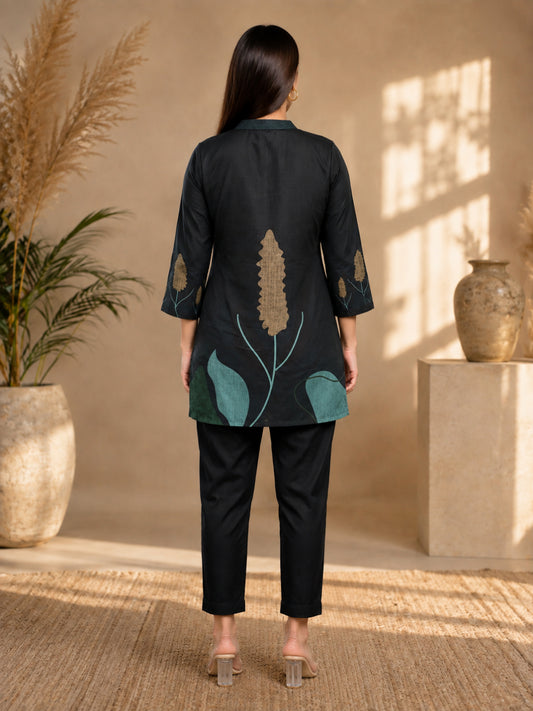Juni Cotton Slub Digital Print Co-Ord Set for Women