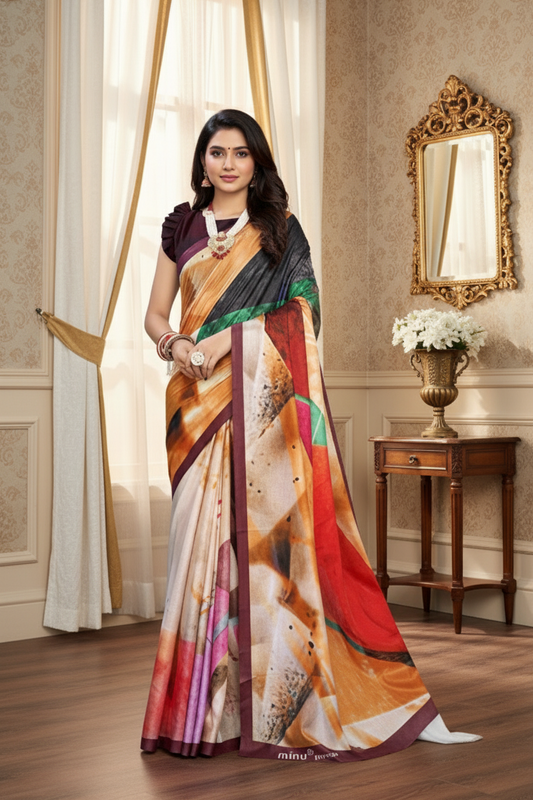 Jeevan Sathi Cotton Digital Printed Saree D Premium Cotton Saree