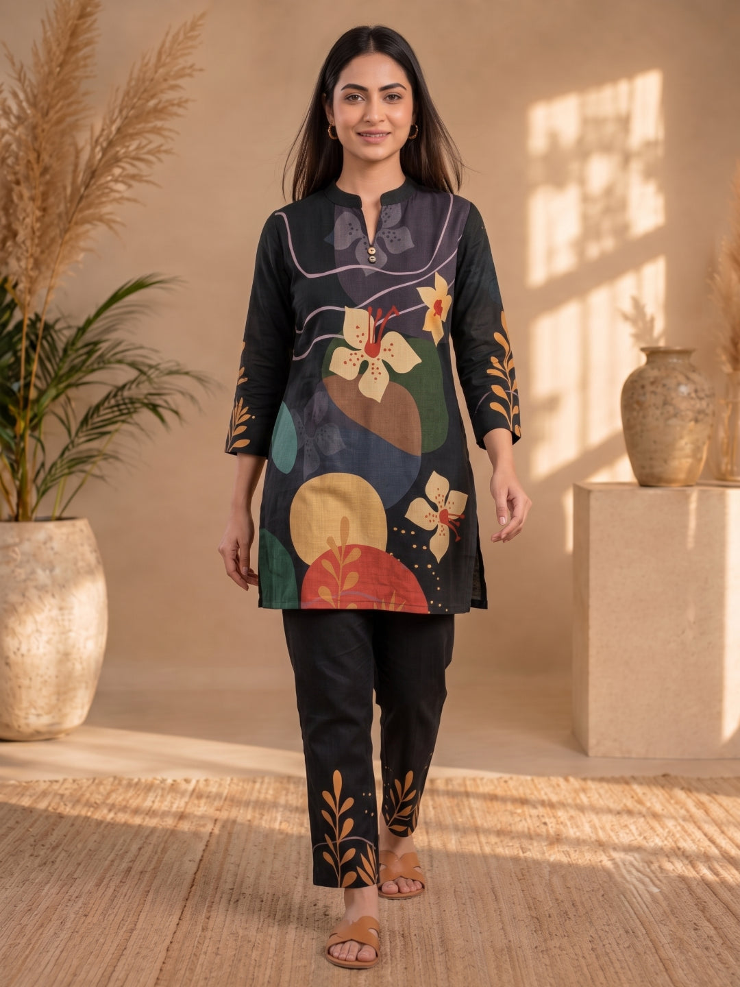 Anouk Juni Cotton Slub Digital Print Co-Ord Set for Women
