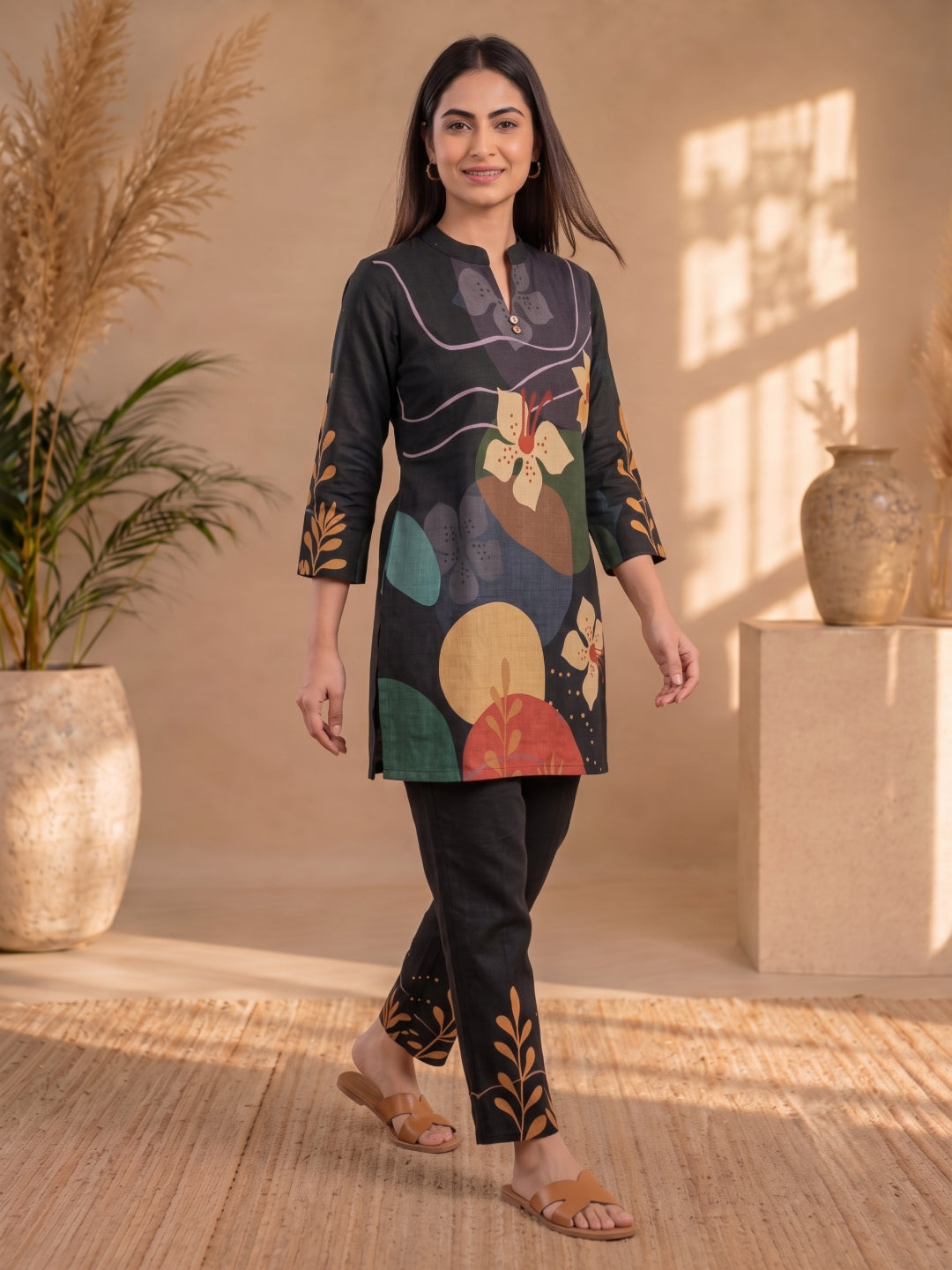 Anouk Juni Cotton Slub Digital Print Co-Ord Set for Women