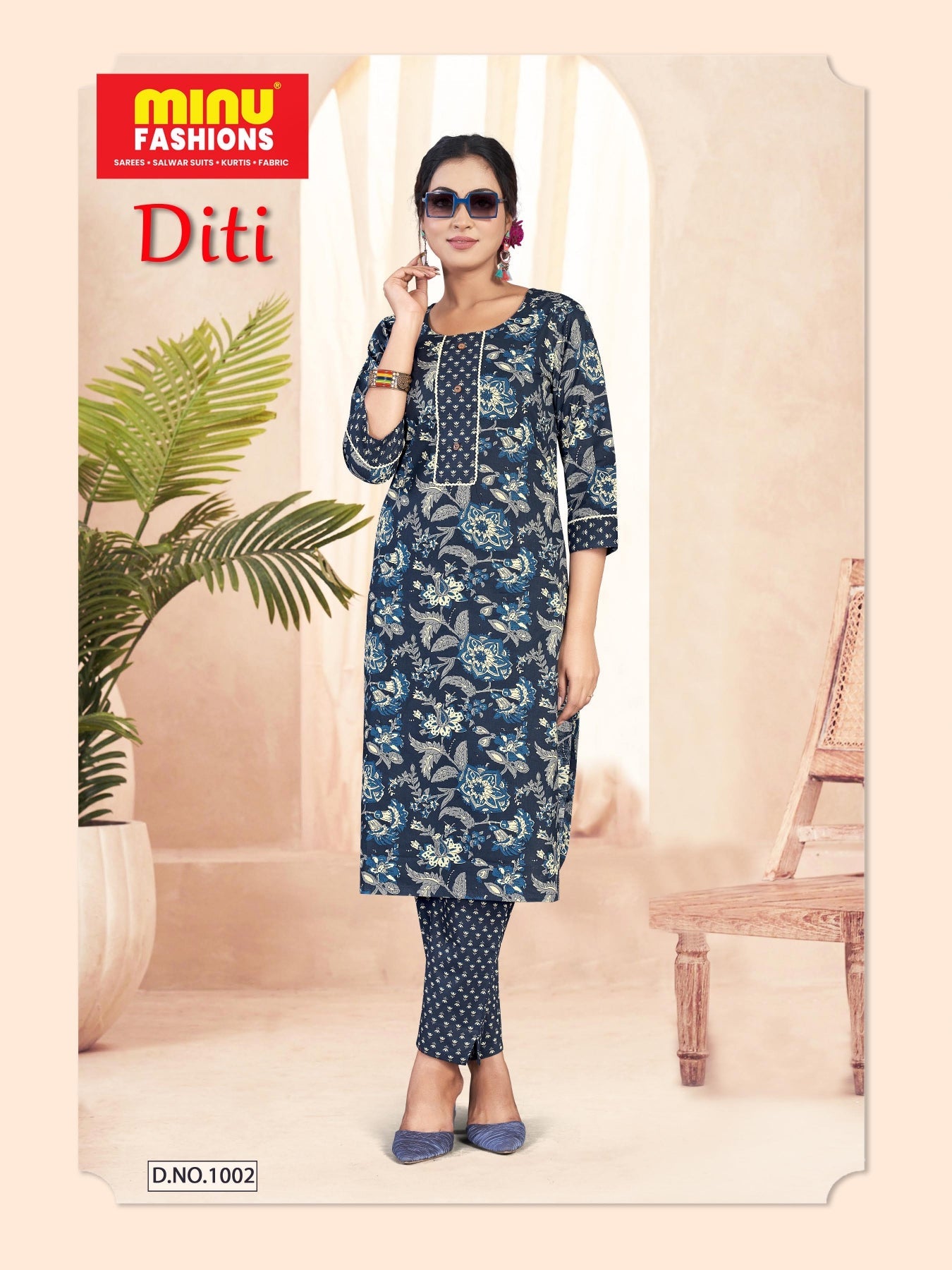 Diti Cotton Printed Kurti Set 1002