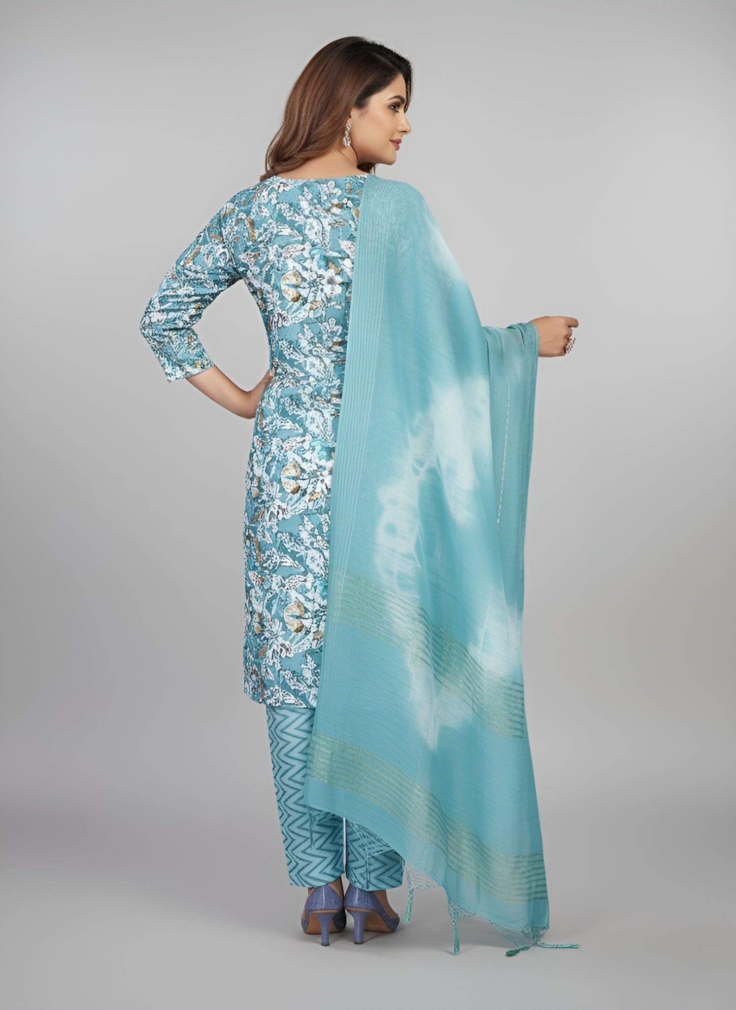 Fantasi 3 Cotton Printed Stitched Salwar Suit XXL 3002