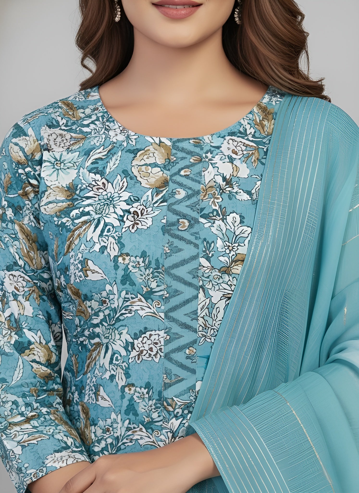 Fantasi 3 Cotton Printed Stitched Salwar Suit XXL 3002