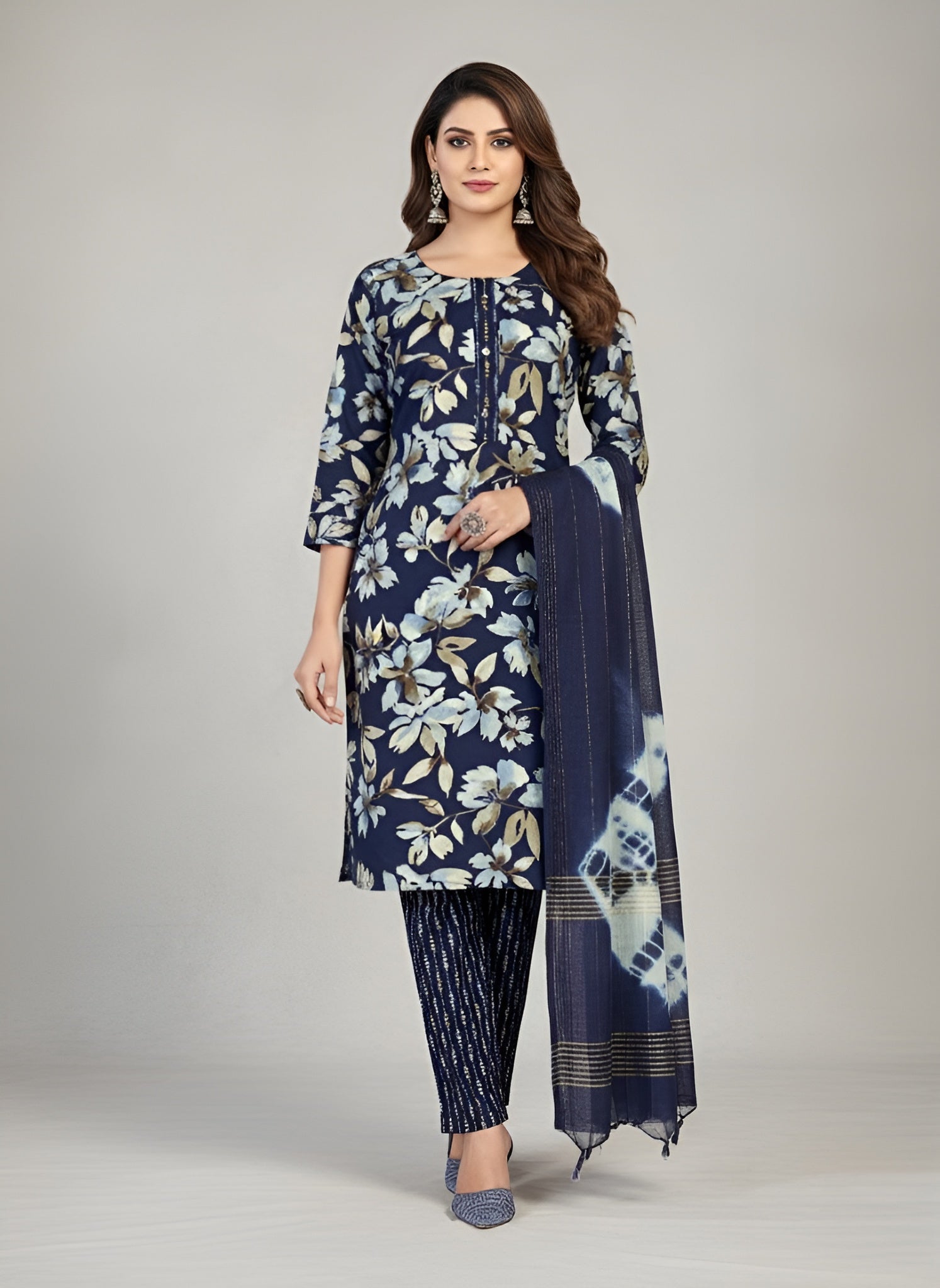 Fantasi 3 Cotton Printed Stitched Salwar Suit XXL 3005