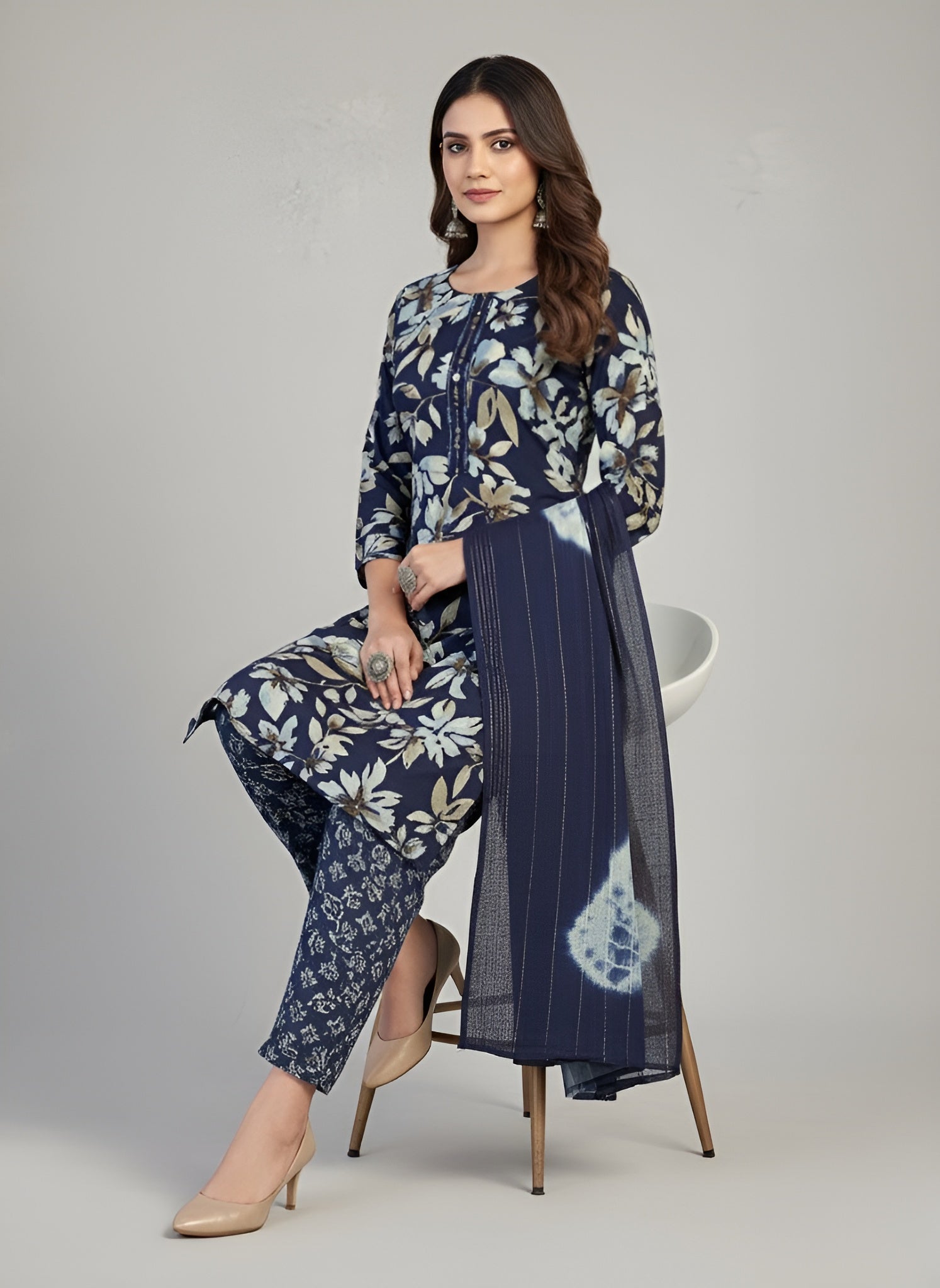 Fantasi 3 Cotton Printed Stitched Salwar Suit XXL 3005