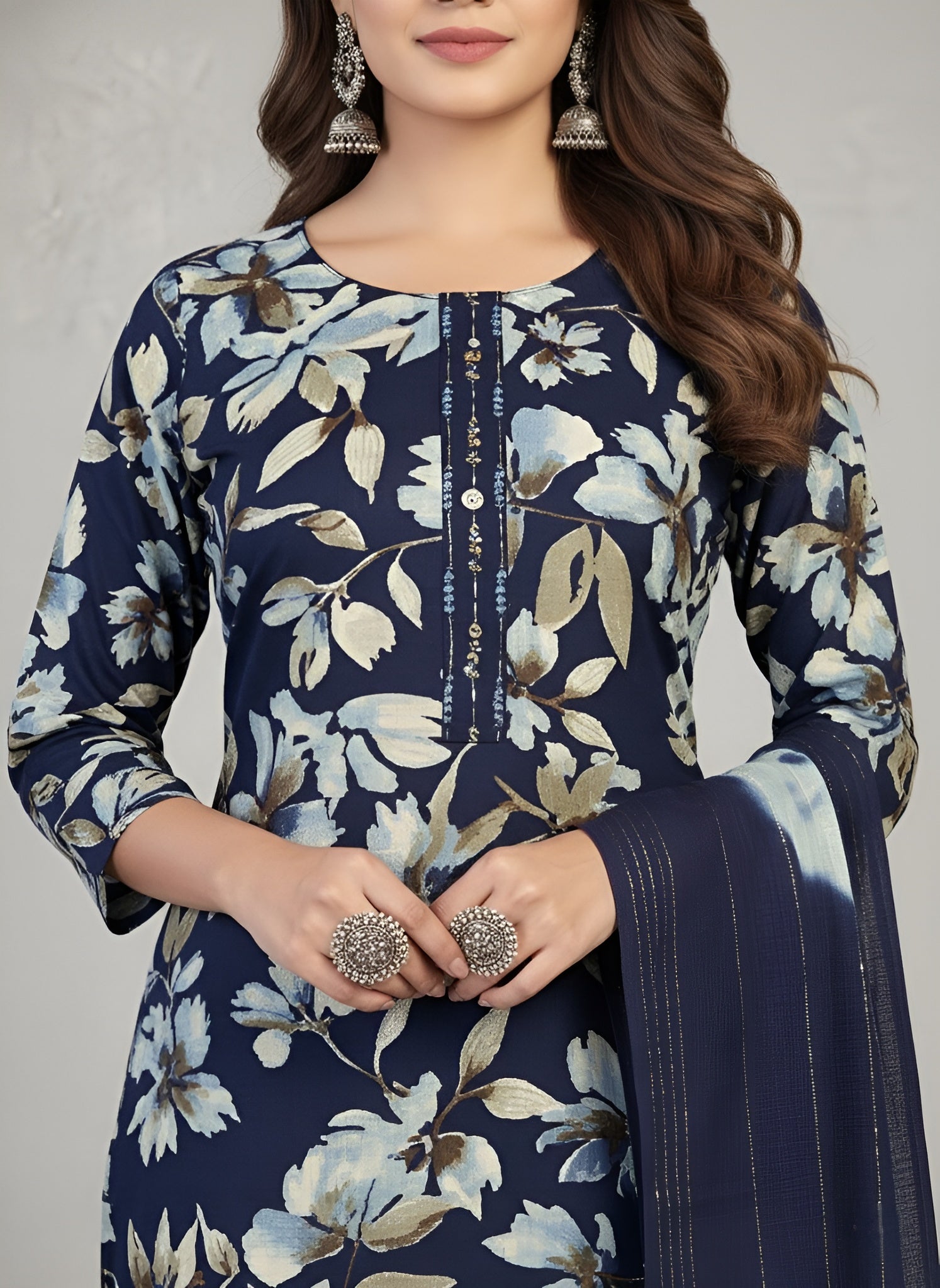 Fantasi 3 Cotton Printed Stitched Salwar Suit XXL 3005