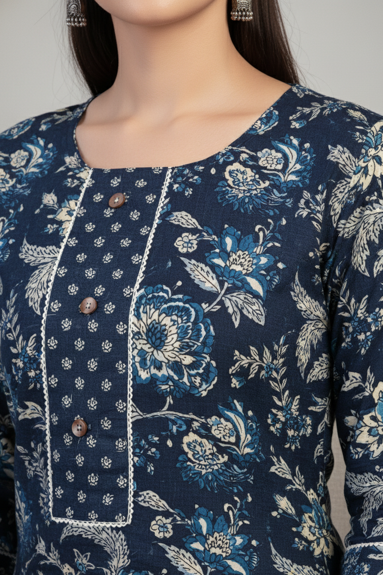 Diti Cotton Printed Kurti Set 1002