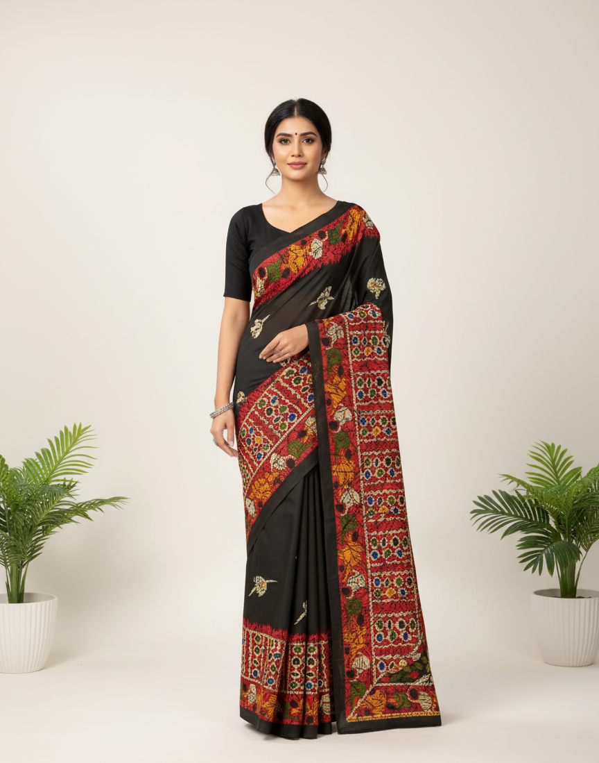 Bengal Beauty Batik Cotton Printed Saree 1006