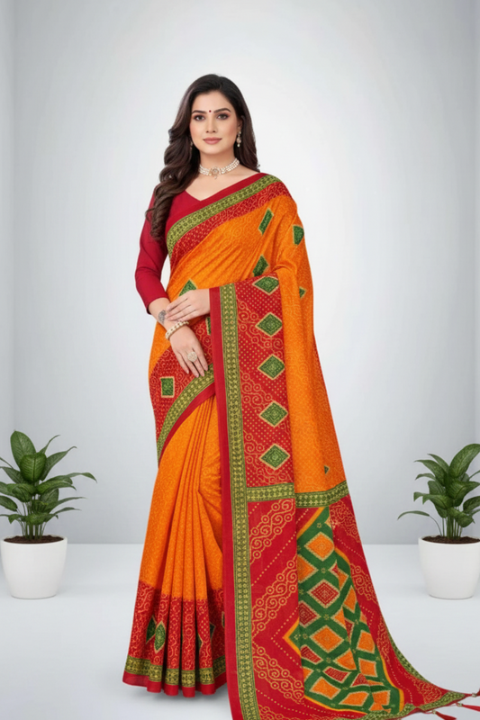 Janak Nandini Cotton Embroidery Saree 14100