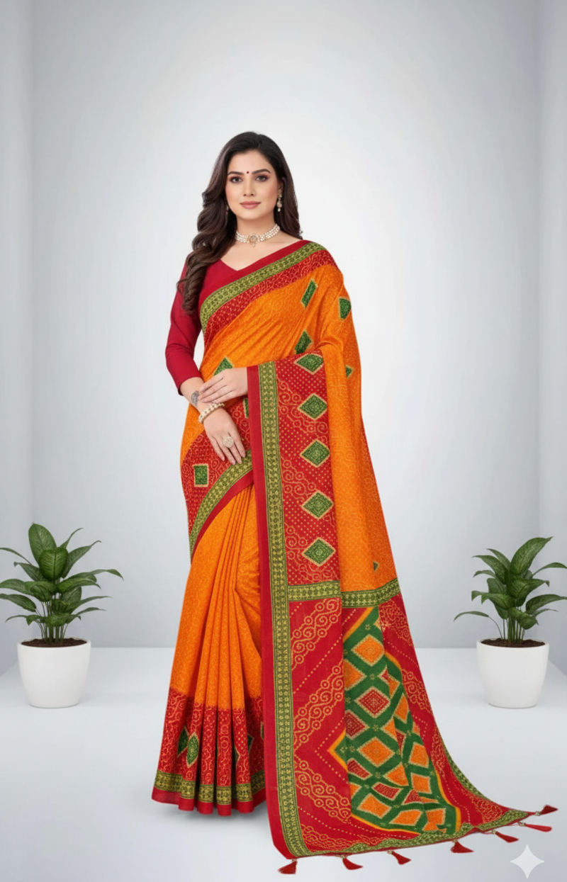 Janak Nandini Cotton Embroidery Saree 14100