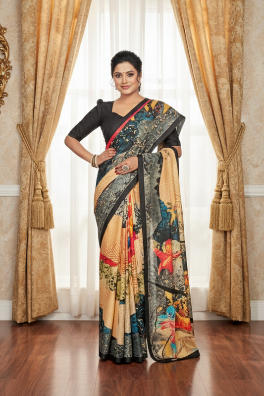 Ambarsariya Cotton Digital Printed Saree Soft Cotton Saree
