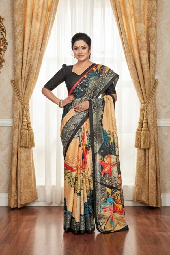 Ambarsariya Cotton Digital Printed Saree 4123