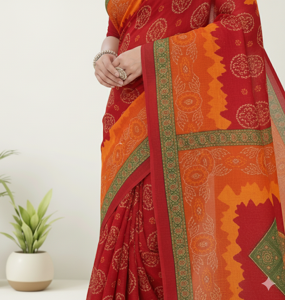 Janak Nandini Cotton Embroidery Saree 14097