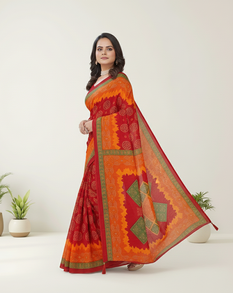 Janak Nandini Cotton Embroidery Saree 14094