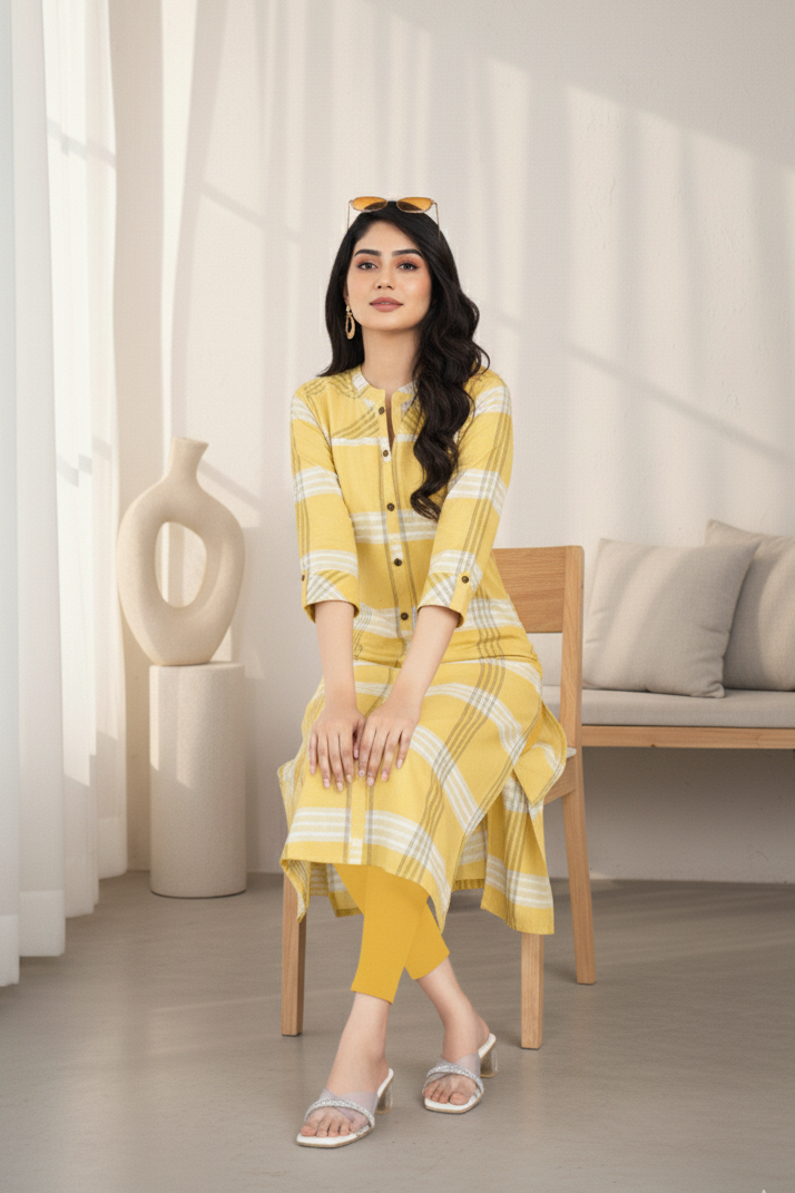 Eva Cotton Printed Long Kurti 1007