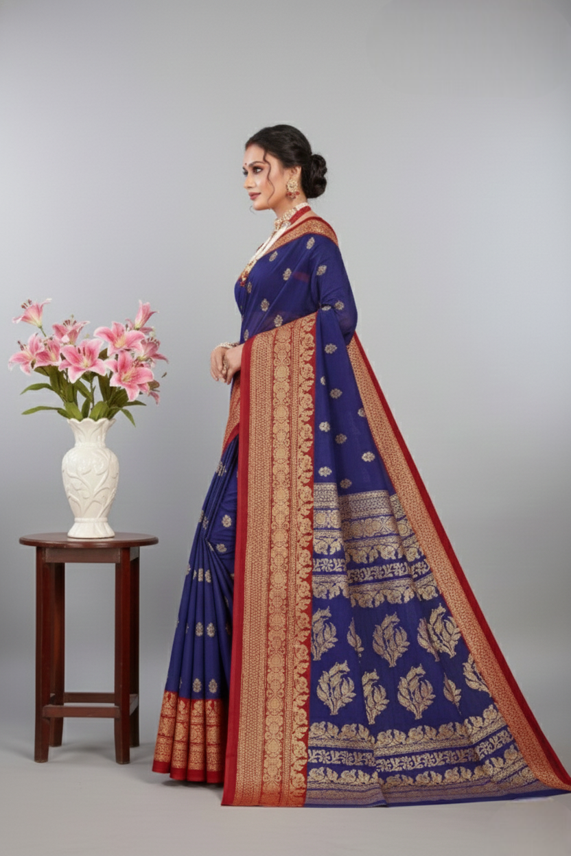 Gold Star Malai Cotton Printed Saree 4009