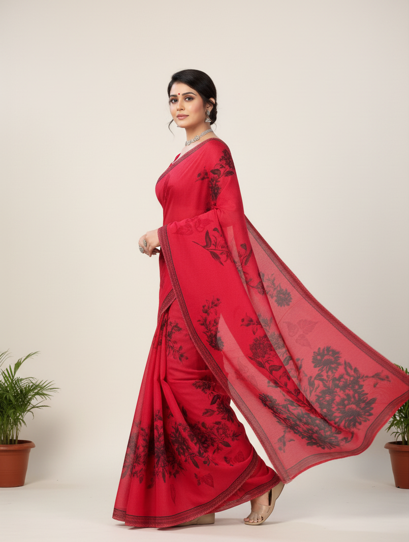 Flower Magic Cotton Printed saree 2682