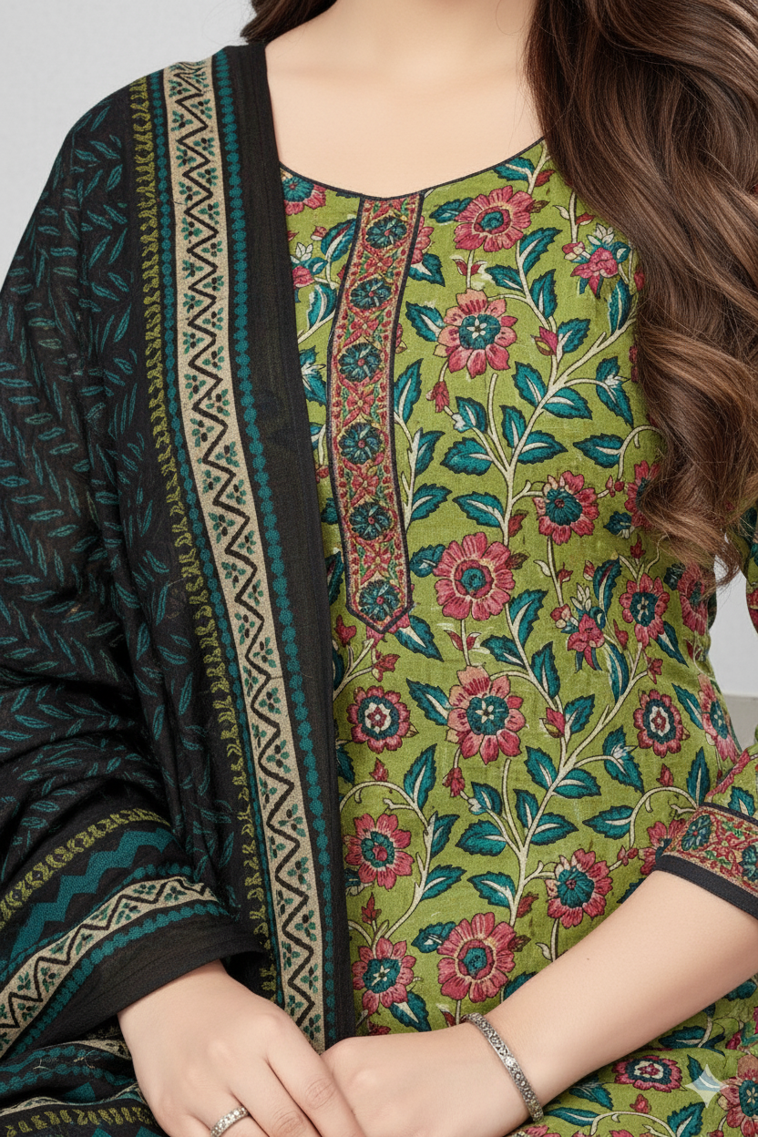 Vasundhara 18 Cotton Printed Stitched Salwar Suit XL 1801