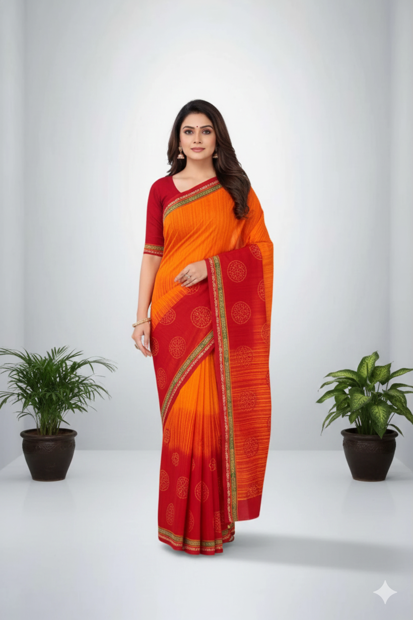 Janak Nandini Cotton Embroidery Saree 13776